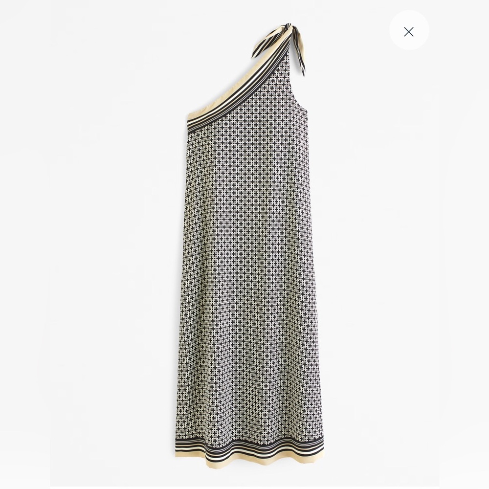 One shoulder scarf midi dress